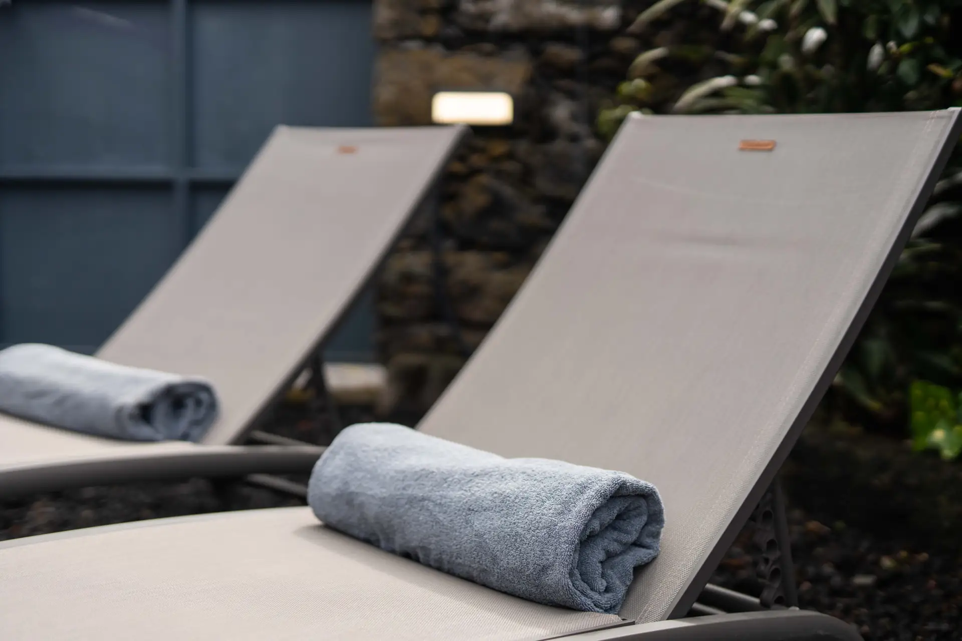 Sun loungers in the garden
